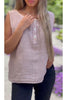 Women's Casual  Solid Color Button Front Linen Blouse
