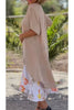 Casual tweedelige linnen jurk met bloemenprint voor vrouwen