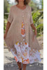 Casual tweedelige linnen jurk met bloemenprint voor vrouwen
