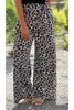 Women's Casual Leopard print Elastic Belted Pants