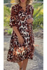 Casual V-hals jurk met luipaardprint voor dames